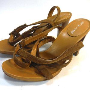 Sergio Rossi Suede strappy sandals 37.5 approx 4"